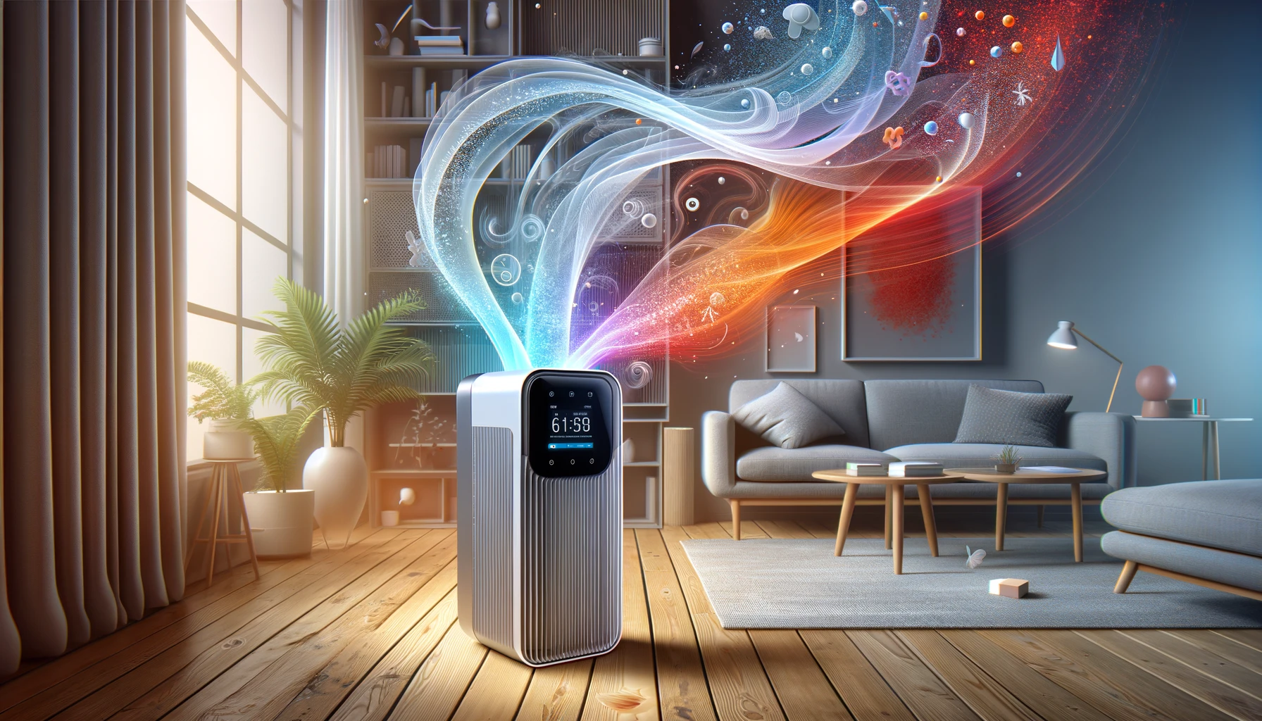 Graphic depicting clean air delivery rate of an air purifier.